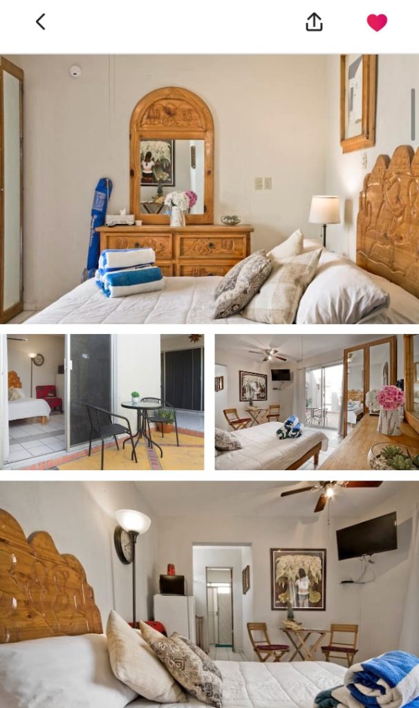 AirBnB listing for a studio apartment in Cabo San Lucas photo © Adrian Gomez