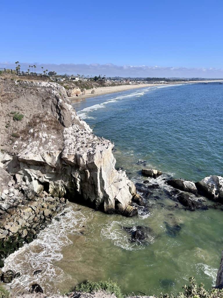 An ocean view from roadside cliffs on the Central Coast of California