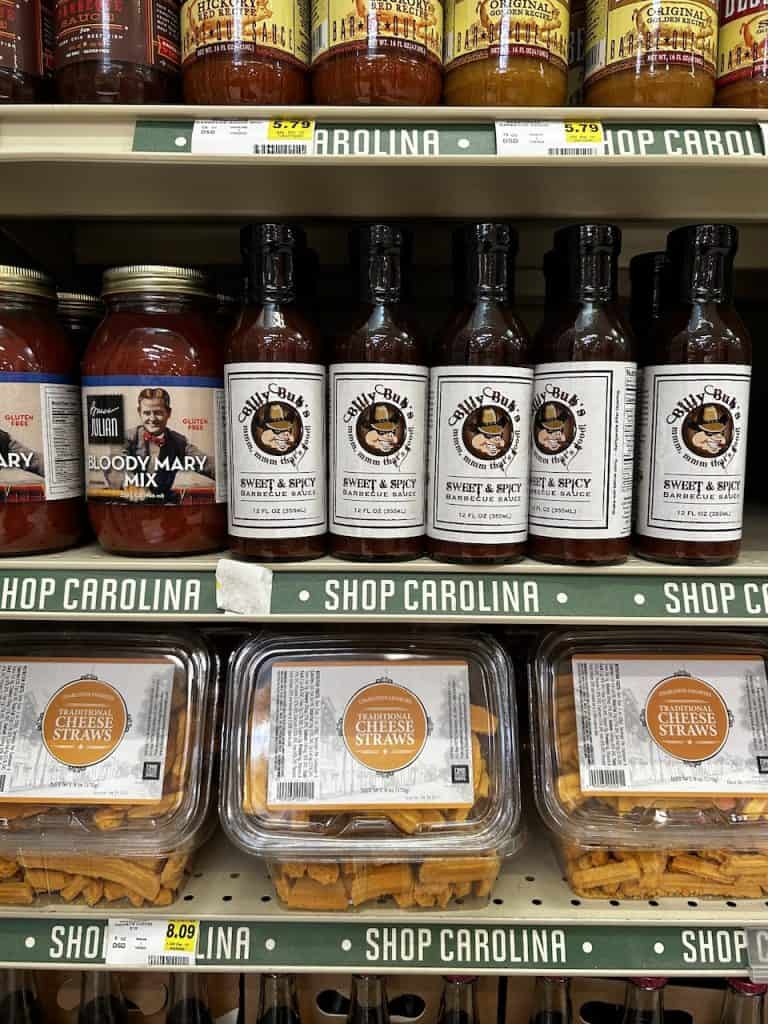 Store shelves stocked with merchandise entice buyers to "Shop Carolina," photo ©Kate Dana