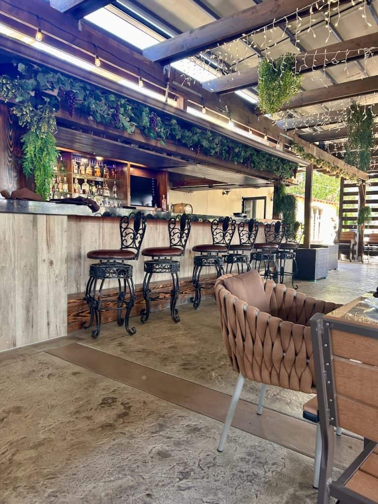 A beautiful interior patio and bar at a stylish restaurant, photo ©Kate Dana