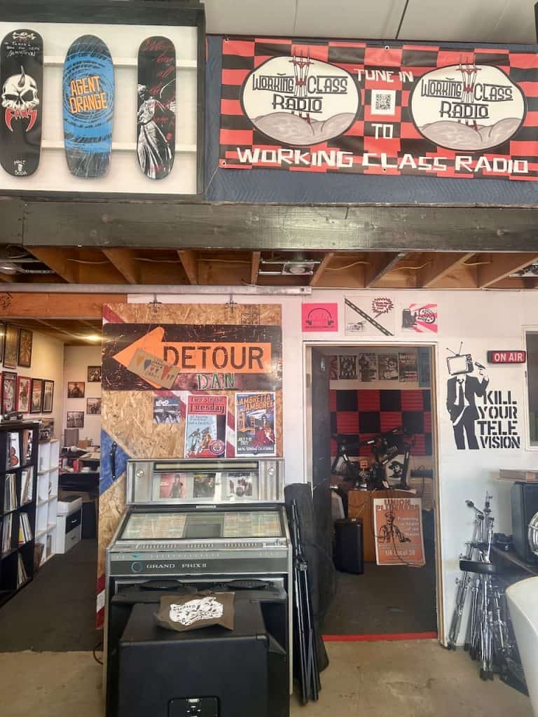 The inside view of the Working Class Scooter Club headquarters in Santa Rosa, California, photo ©Kate Dana