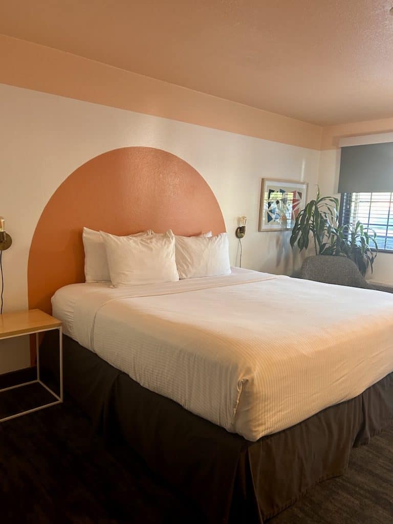 The inside view of a room inside the Sandman hotel in Santa Rosa, California, photo ©Kate Dana